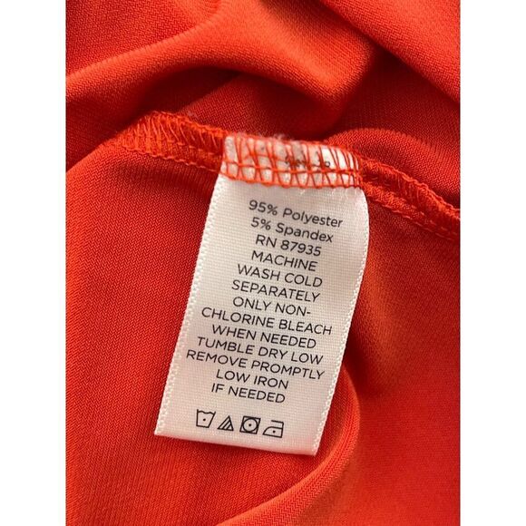 Susan Graver Women Orange Ruched Drawstring Long Sleeve Blouse Size S - Picture 7 of 7